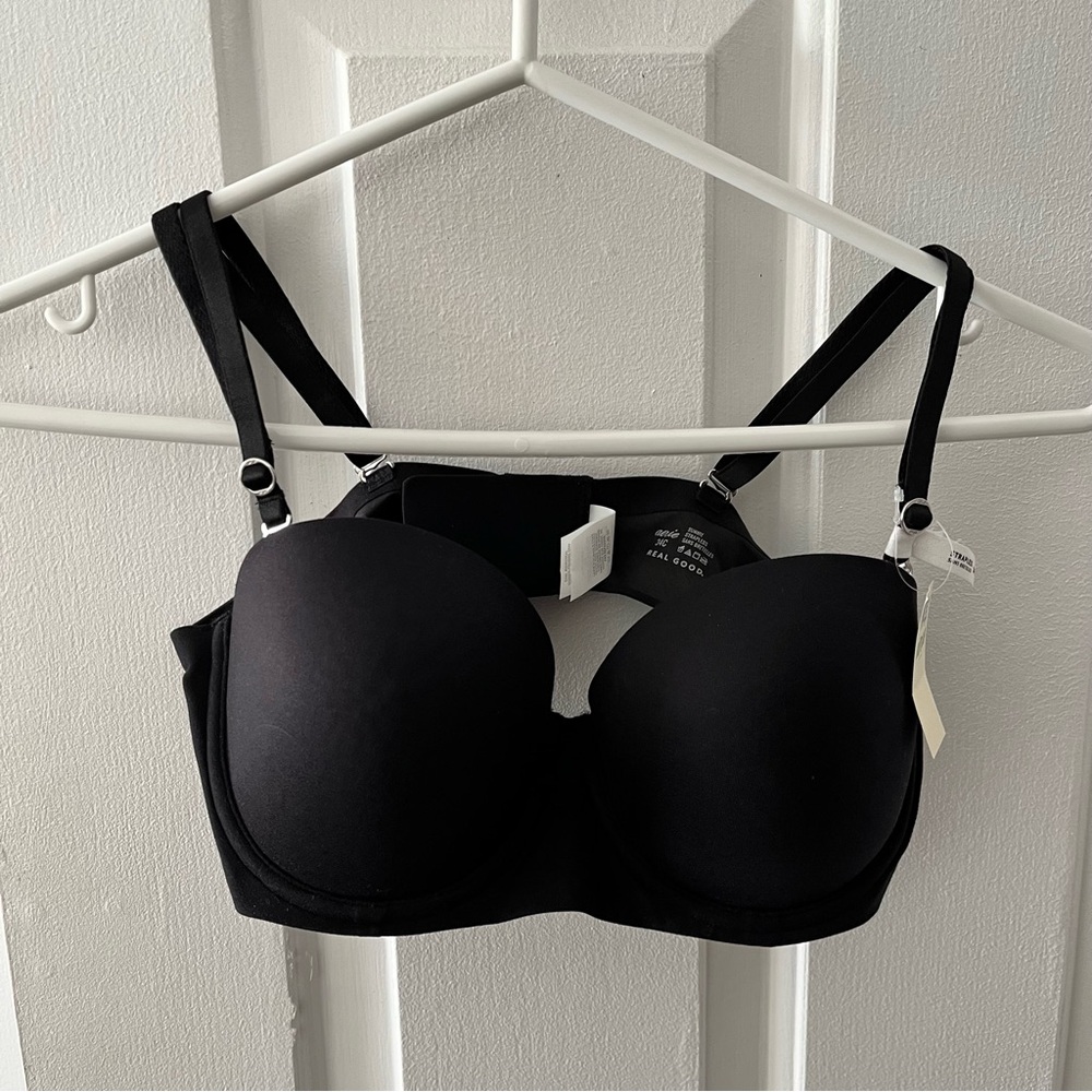 NWT Black Strapless Bra - 34C Aerie